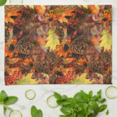 Linge De Cuisine Pine Cones Automne Feuilles Thanksgiving (Plié)