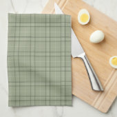 Linge De Cuisine Pine Deer Plaid - sauge vert cabincore tartan. (Quart Plié)