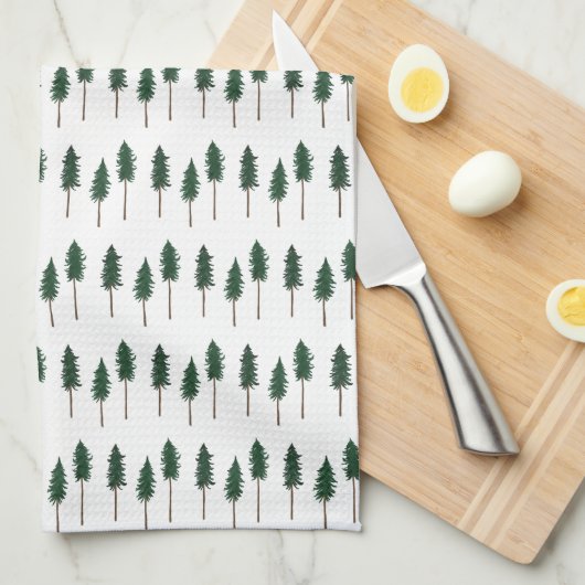 Linge De Cuisine Pine Trees Forêt Motif Simple (Quart Plié)