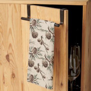 Linge De Cuisine Pinecones de Noël rétro Vintage