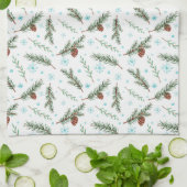 Linge De Cuisine Pinecones et Snowflakes (Plié)
