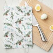 Linge De Cuisine Pinecones et Snowflakes (Quart Plié)