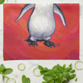 Linge De Cuisine Pingouin à Santa Hat en rouge (Plié)