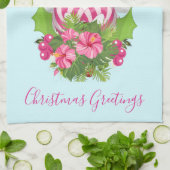 Linge De Cuisine Pingouin de Noël mignon à Santa Hat (Plié)