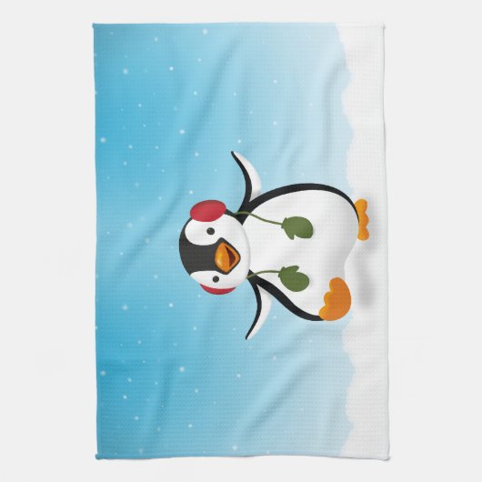 Linge De Cuisine Pingouin d'hiver mignon (Vertical)