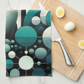 Linge De Cuisine Pingouin Turquoise turquoise Dans La Géométrie Art (Quart Plié)