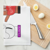 LINGE DE CUISINE PINGOUINS ASL D'AMOUR DE PAIX DE LA TEMPÉRATURE (Quart Plié)