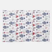 Linge De Cuisine Pingouins de Noël Casquette Gants Motif (Horizontal)