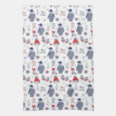 Linge De Cuisine Pingouins de Noël Casquette Gants Motif (Vertical)