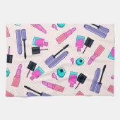 Linge De Cuisine Pink and Purple Make Up Cosmetics Pattern (Horizontal)