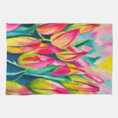 Linge De Cuisine Pink aquarelle tulipe art (Horizontal)