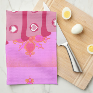 Linge De Cuisine Pink Bird Cake Art Imprimer