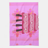 Linge De Cuisine Pink Bird Cake Art Imprimer (Vertical)