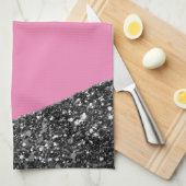Linge De Cuisine PINK BLACK MARBLE AGATE Runner Table (Quart Plié)