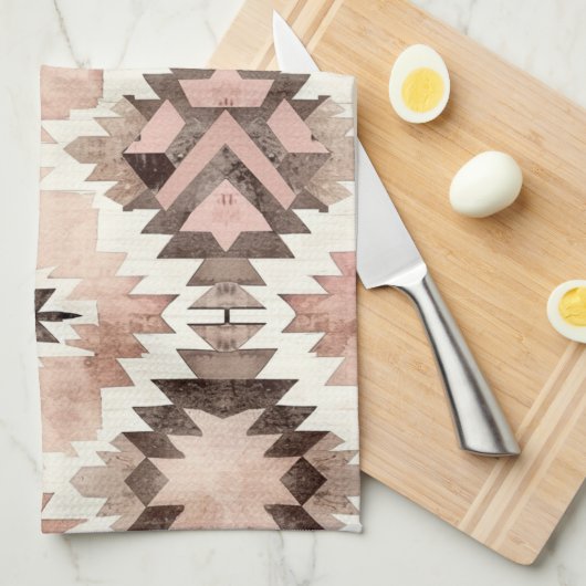 Linge De Cuisine Pink Brown Cowgirl Southwestern Tribal (Quart Plié)