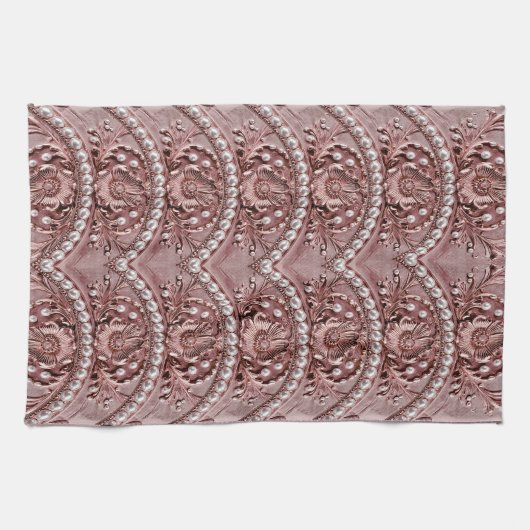 Linge De Cuisine Pink Flower Kitchen Towel (Horizontal)