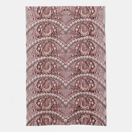 Linge De Cuisine Pink Flower Kitchen Towel (Vertical)