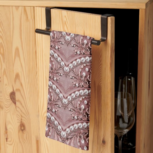 Linge De Cuisine Pink Flower Kitchen Towel (Pliage en tiers)