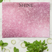 Linge De Cuisine Pink Glitzy Sparkle personnalisé (Plié)