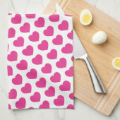 Linge De Cuisine Pink Heart Modern Sweet Love Notes Fun (Quart Plié)