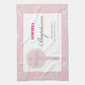 Linge De Cuisine Pink Lace Girl Baptême (Vertical)