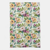 Linge De Cuisine Pink Lavender and Yellow Chinoiserie Flowers (Vertical)