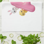Linge De Cuisine Pink Letter A Forest Animals Kitchen Towel (Plié)