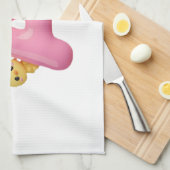 Linge De Cuisine Pink Letter A Forest Animals Kitchen Towel (Quart Plié)