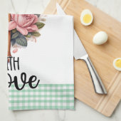 Linge De Cuisine Pink Mint Green Cette cuisine est assaisonnée d'am (Quart Plié)