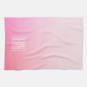 Linge De Cuisine Pink Ombre Gradation et vos initiales (Horizontal)