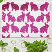 Linge De Cuisine Pink Parties scintillant Foil Bunny Printemps de P (Plié)
