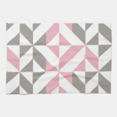Linge De Cuisine Pink Raspberry and Silver Geometric ZigZag (Horizontal)