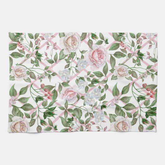 Linge De Cuisine Pink Roses (Horizontal)