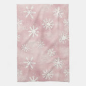 Linge De Cuisine Pink White Snowflakes Christmas (Vertical)