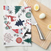 Linge De Cuisine Pins du Père Noël Reindeer Mittens (Quart Plié)