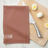 Linge De Cuisine Pinstripes orange (Quart Plié)