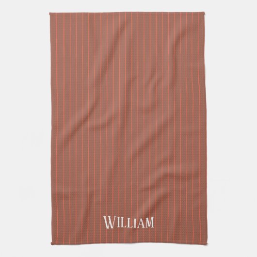 Linge De Cuisine Pinstripes orange (Vertical)