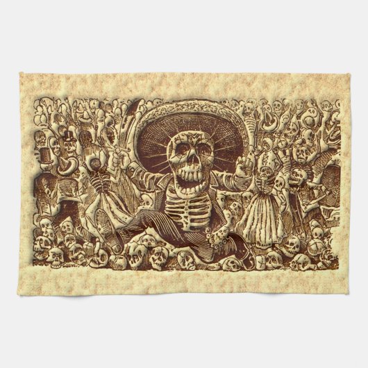 Linge De Cuisine Pirate de squelette d'Halloween (Horizontal)