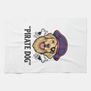Linge De Cuisine Pirate Dog Modèle de T-Shirt Gravure Vintage_1