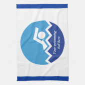 Linge De Cuisine Pismming venin, swimmer on blue circle custom (Vertical)