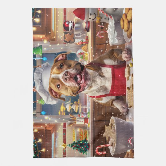 Linge De Cuisine Pit Bull - Fête de Noël (Vertical)