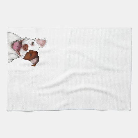 Linge De Cuisine Pitbull de sourire heureux (Horizontal)