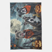Linge De Cuisine Pitbull Halloween Éffrayant (Vertical)
