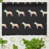 Linge De Cuisine Pitbull race de chien Silhouette géométrique Paste (Plié)