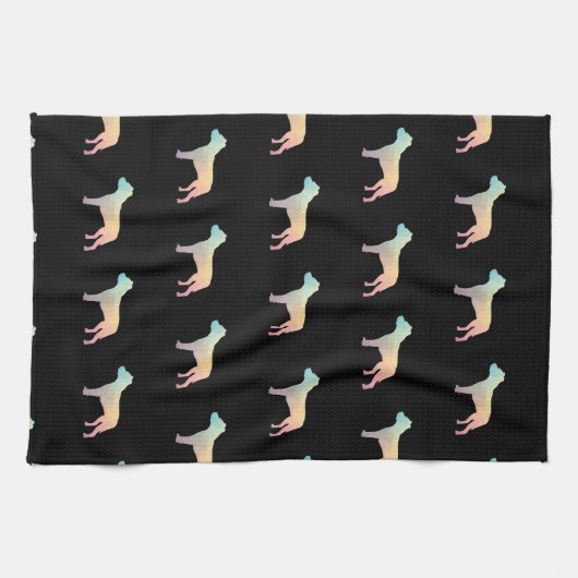 Linge De Cuisine Pitbull race de chien Silhouette géométrique Paste (Horizontal)