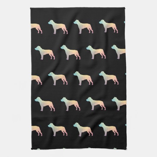 Linge De Cuisine Pitbull race de chien Silhouette géométrique Paste (Vertical)