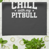 Linge De Cuisine Pitbull Reste à la Maison et Design Chill (Plié)