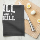 Linge De Cuisine Pitbull Reste à la Maison et Design Chill (Quart Plié)