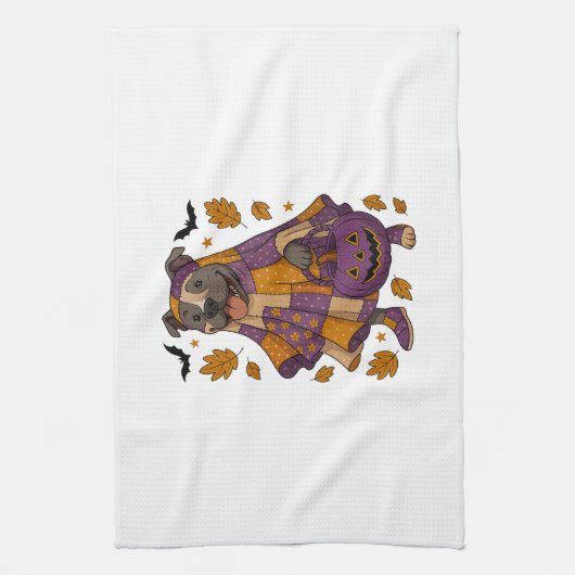 Linge De Cuisine Pitpull Dog Ghost Halloween (Vertical)