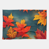 Linge De Cuisine Pittoresque Rustique Feuille d'érable d'automne (Horizontal)